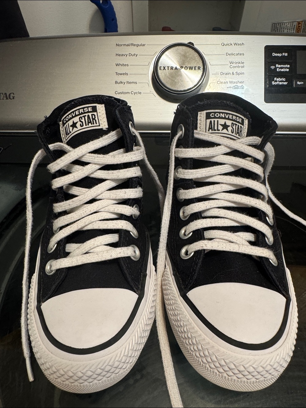 Women’s Black Canvas Lace-Up Sneakers